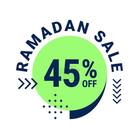 Téléchargez les illustrations : Ramadan Super Vente Obtenez Jusqu'à 45 % Off sur fond pointillé Bannière - en licence libre de droit