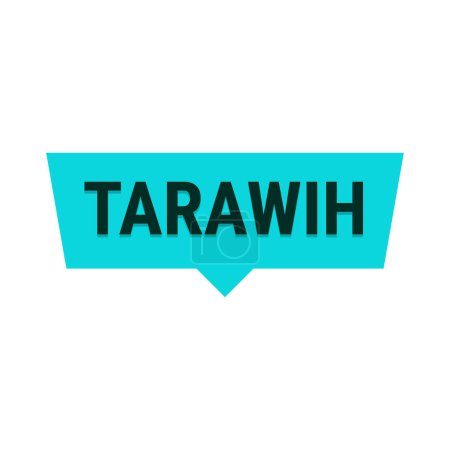 Illustration for Tarawih Guide Turquoise Vector Callout Banner with Tips for a Fulfilling Ramadan Experience - Royalty Free Image