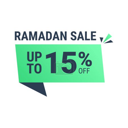 Illustration for Ramadan Super Sale Get Up to 15% Off on Dotted Background Banner - Royalty Free Image