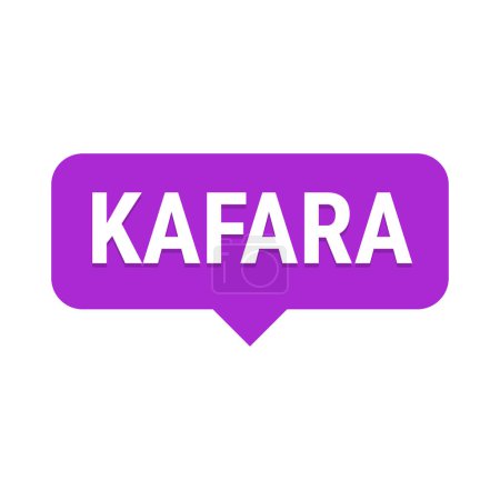 Illustration for Kafara Purple Vector Callout Banner with Information on Making Up Missed Fast Days - Royalty Free Image