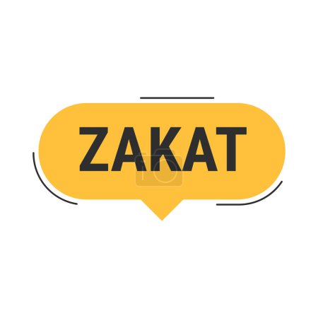 Illustration for Zakat Explained Orange Vector Callout Banner with Information on Giving to Charity During Ramadan - Royalty Free Image