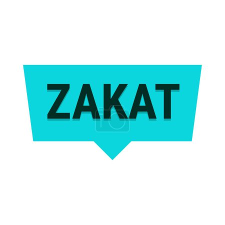 Téléchargez les illustrations : Bannière d'appel vectorielle turquoise expliquée par Zakat avec des informations sur le don à un organisme de bienfaisance pendant le Ramadan - en licence libre de droit