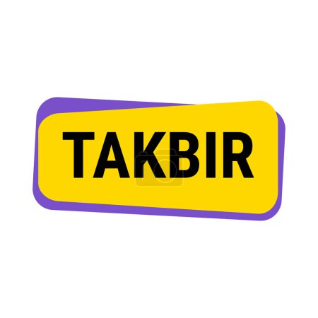 Téléchargez les illustrations : Bannière d'appel vectoriel jaune Takbir Allahu Akbar avec appel à la prière pour le Ramadan - en licence libre de droit