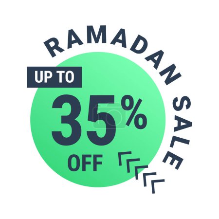 Illustration for Ramadan Super Sale Get Up to 35% Off on Dotted Background Banner - Royalty Free Image