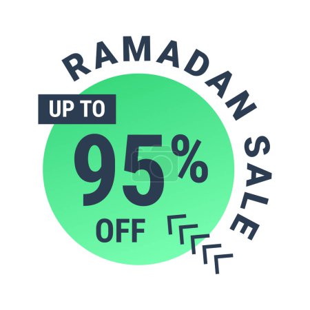 Illustration for Ramadan Super Sale Get Up to 95% Off on Dotted Background Banner - Royalty Free Image