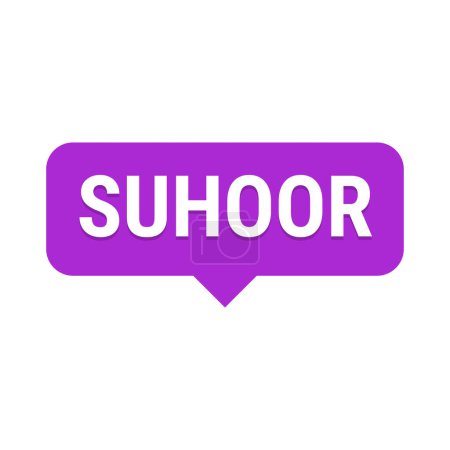 Téléchargez les illustrations : Suhoor Essentials Trucs et astuces pour un Ramadan en santé. Bannière d'appel vectoriel violet - en licence libre de droit