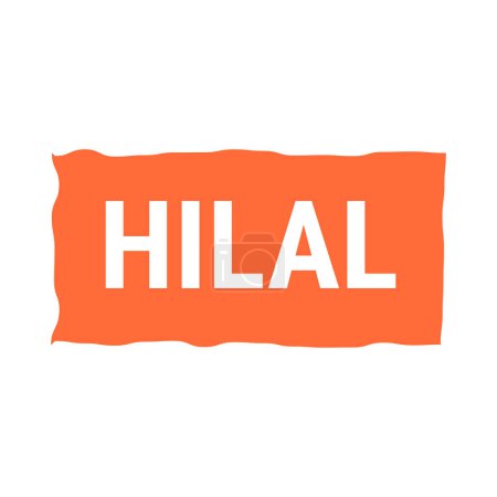 Téléchargez les illustrations : Bannière d'appel vectorielle orange d'observation Hilal avec des informations sur le croissant de lune - en licence libre de droit