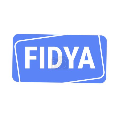 Illustration for Fidya Blue Vector Callout Banner with Information on Donations and Seclusion During Ramadan - Royalty Free Image
