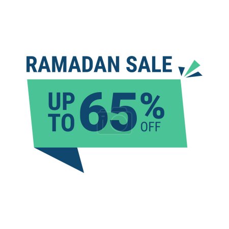 Ilustración de Ramadán Super Venta Obtener Hasta 65% De descuento en Banner de fondo punteado - Imagen libre de derechos