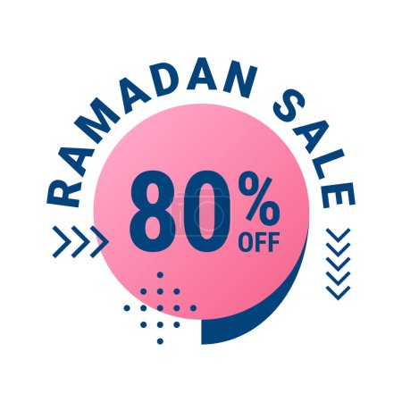 Illustration for Ramadan Super Sale Get Up to 80% Off on Dotted Background Banner - Royalty Free Image