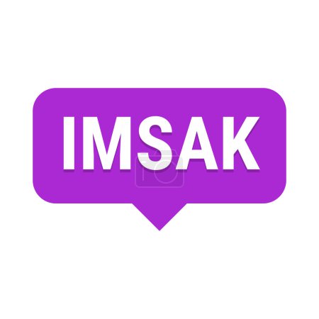 Ilustración de IMSAK Reminder Purple Vector Callout Banner para ayudarle a iniciar su ayuno a tiempo - Imagen libre de derechos