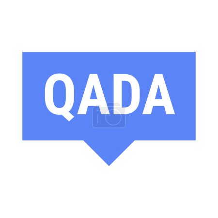Illustration for Qada Blue Vector Callout Banner with Information on Making Up Missed Fast Days - Royalty Free Image
