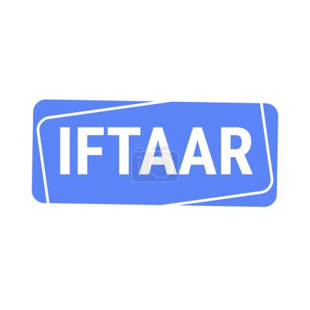 Ilustración de Celebra Iftaar con Deliciosas Recetas y Comidas Nutritivas. Banner de llamada de vector azul - Imagen libre de derechos