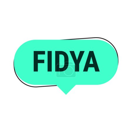 Ilustración de Fidya Turquoise Vector Callout Banner con información sobre donaciones y reclusión durante el Ramadán - Imagen libre de derechos