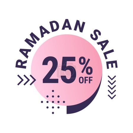 Ilustración de Ramadán Super Venta Obtener hasta 25% De descuento en Banner de fondo punteado - Imagen libre de derechos