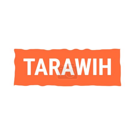 Illustration for Tarawih Guide Orange Vector Callout Banner with Tips for a Fulfilling Ramadan Experience - Royalty Free Image