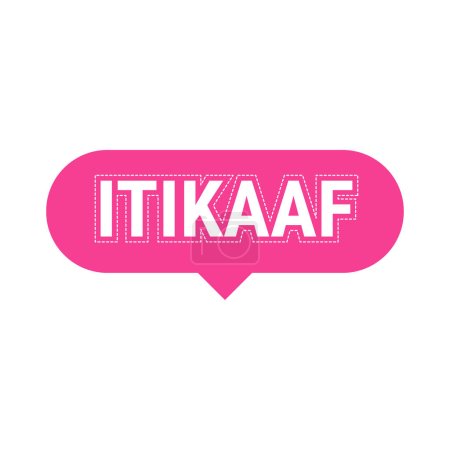 Illustration for Itikaaf Pink Vector Callout Banner with Information on Donations and Seclusion During Ramadan - Royalty Free Image