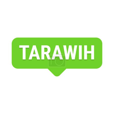 Illustration for Tarawih Guide Green Vector Callout Banner with Tips for a Fulfilling Ramadan Experience - Royalty Free Image