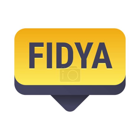 Illustration for Fidya Yellow Vector Callout Banner with Information on Donations and Seclusion During Ramadan - Royalty Free Image