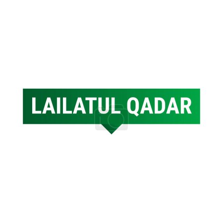Illustration for Lailatul Qadr Dark Green Vector Callout Banner with Information on the Night of Power in Ramadan - Royalty Free Image