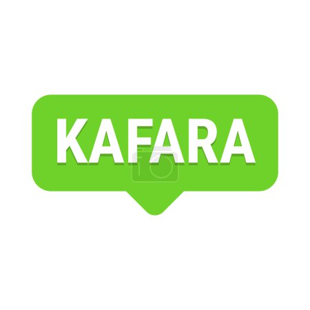 Illustration for Kafara Green Vector Callout Banner with Information on Making Up Missed Fast Days - Royalty Free Image