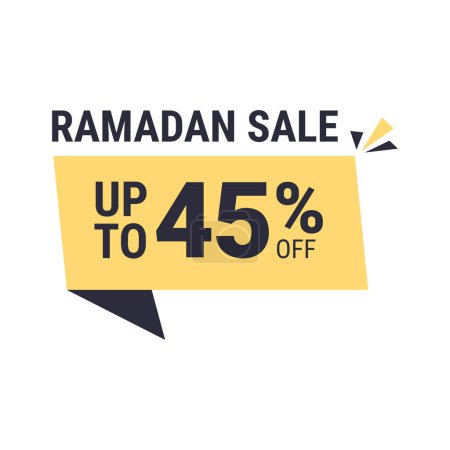 Ilustración de Ramadán Super Venta Obtener hasta 45% De descuento en Banner de fondo punteado - Imagen libre de derechos