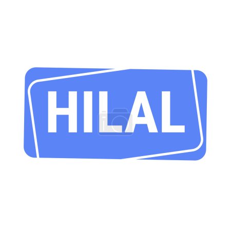 Illustration for Hilal Sighting Blue Vector Callout Banner with Information on the Crescent Moon - Royalty Free Image