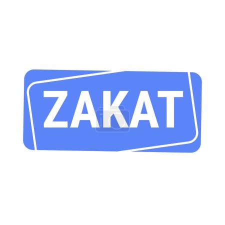 Ilustración de Zakat Explicó Banner de Llamada de Vector Azul con Información sobre Donar a la Caridad Durante el Ramadán - Imagen libre de derechos