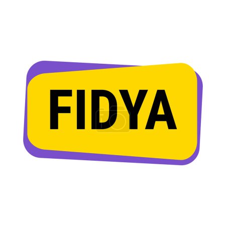 Téléchargez les illustrations : Bannière d'appel Fidya Yellow Vector avec des informations sur les dons et l'isolement pendant le Ramadan - en licence libre de droit