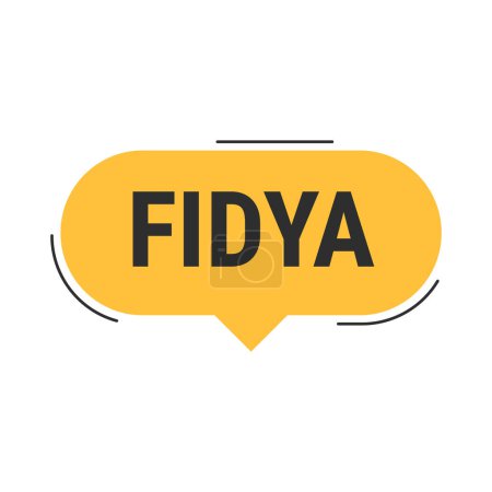 Illustration for Fidya Orange Vector Callout Banner with Information on Donations and Seclusion During Ramadan - Royalty Free Image