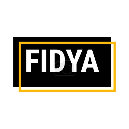 Téléchargez les illustrations : Bannière d'appel Fidya Black Vector avec des informations sur les dons et l'isolement pendant le Ramadan - en licence libre de droit