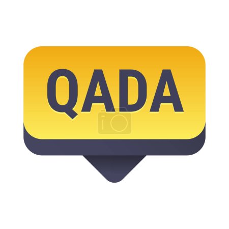 Illustration for Qada Yellow Vector Callout Banner with Information on Making Up Missed Fast Days - Royalty Free Image