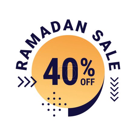 Illustration for Ramadan Super Sale Get Up to 40% Off on Dotted Background Banner - Royalty Free Image