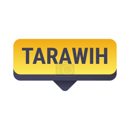 Illustration for Tarawih Guide Yellow Vector Callout Banner with Tips for a Fulfilling Ramadan Experience - Royalty Free Image