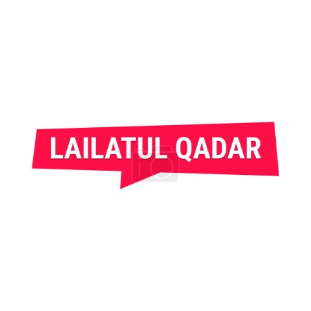 Ilustración de Lailatul Qadr Red Vector Callout Banner con información sobre la noche del poder en Ramadán - Imagen libre de derechos