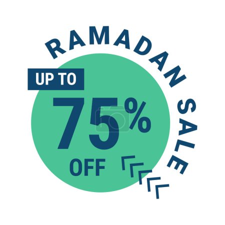 Illustration for Ramadan Super Sale Get Up to 75% Off on Dotted Background Banner - Royalty Free Image