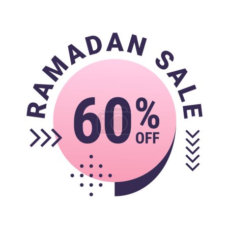 Téléchargez les illustrations : Ramadan Super Vente Obtenez Jusqu'à 60 % Off sur fond pointillé Bannière - en licence libre de droit