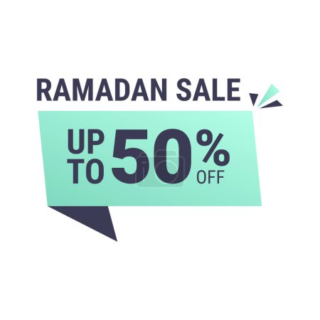 Illustration for Ramadan Super Sale Get Up to 50% Off on Dotted Background Banner - Royalty Free Image