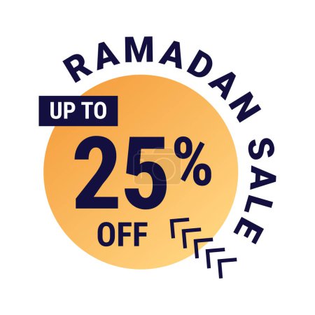 Téléchargez les illustrations : Ramadan Super Vente Obtenez Jusqu'à 25 % Off sur fond pointillé Bannière - en licence libre de droit