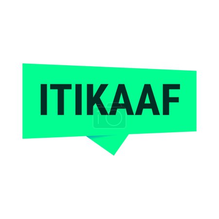 Illustration for Itikaaf Green Vector Callout Banner with Information on Donations and Seclusion During Ramadan - Royalty Free Image
