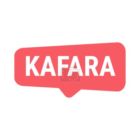 Ilustración de Banner de llamada vectorial rojo de Kafara con información sobre cómo recuperar días de ayuno perdidos - Imagen libre de derechos