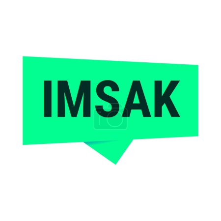Téléchargez les illustrations : IMSAK Rappel Bannière d'appel vectoriel verte pour vous aider à démarrer votre rapide à temps - en licence libre de droit