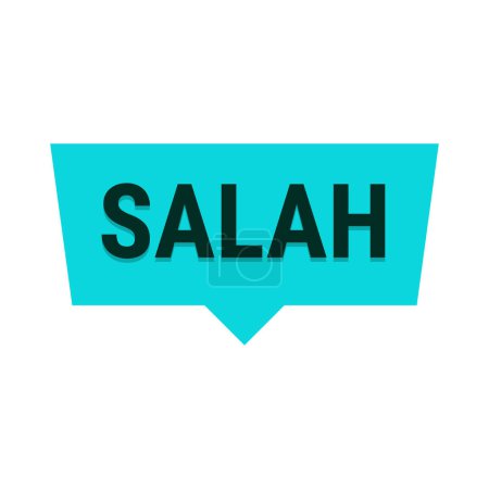 Illustration for Salah Turquoise Vector Callout Banner with Information on Fasting and Prayer in Ramadan - Royalty Free Image