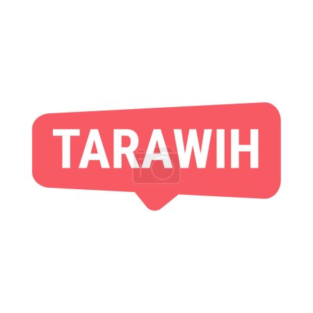 Illustration for Tarawih Guide Red Vector Callout Banner with Tips for a Fulfilling Ramadan Experience - Royalty Free Image