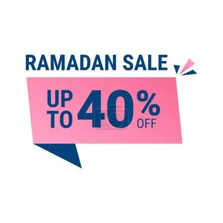 Ilustración de Ramadán Super Venta Obtener Hasta 40% De descuento en Banner de fondo punteado - Imagen libre de derechos
