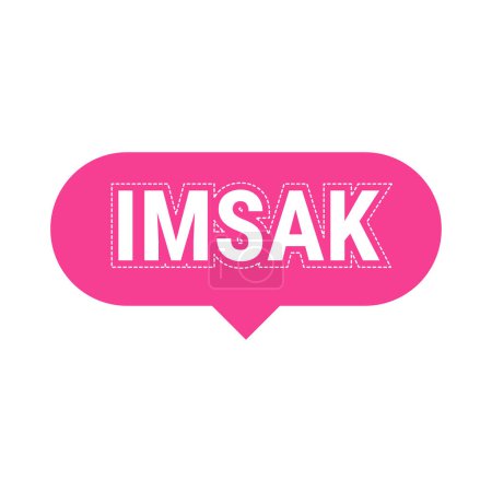 Ilustración de IMSAK Reminder Pink Vector Callout Banner para ayudarle a iniciar su ayuno a tiempo - Imagen libre de derechos