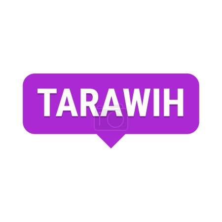 Illustration for Tarawih Guide Purple Vector Callout Banner with Tips for a Fulfilling Ramadan Experience - Royalty Free Image