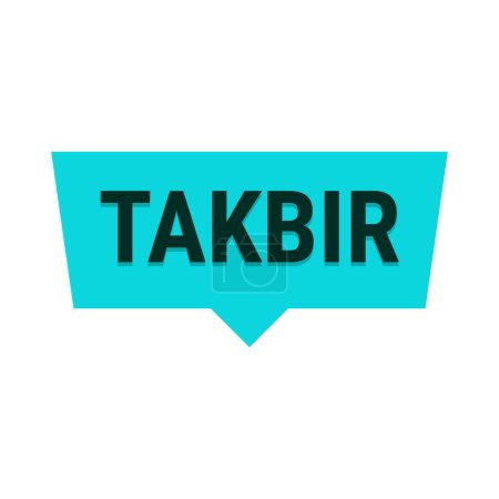 Téléchargez les illustrations : Takbir Allahu Akbar Bannière d'appel vectoriel turquoise avec appel à la prière pour le Ramadan - en licence libre de droit