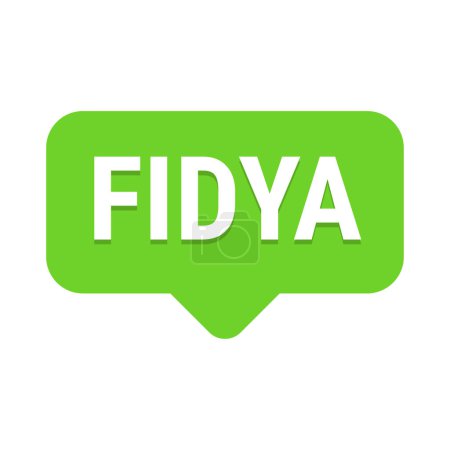 Illustration for Fidya Green Vector Callout Banner with Information on Donations and Seclusion During Ramadan - Royalty Free Image