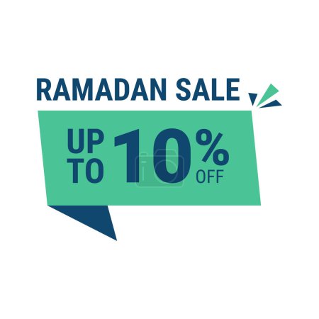 Ilustración de Ramadán Super Venta Obtener Hasta 10% De descuento en Banner de fondo punteado - Imagen libre de derechos